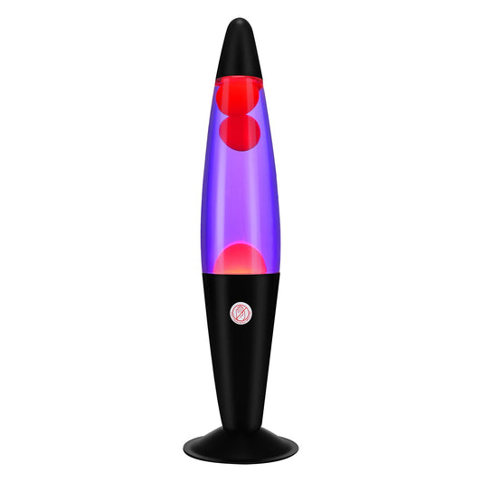 Lampe Magma, lampe de mouvement noire de 16 pouces violette avec veilleuse relaxante en cire orange