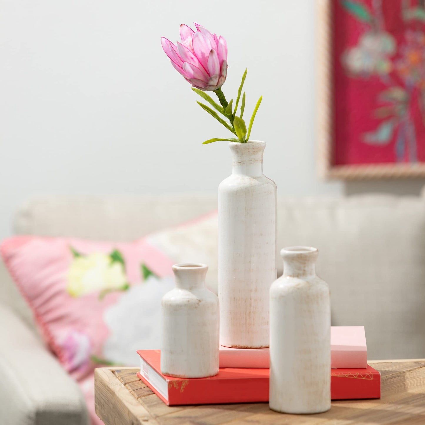 Ensemble de vases en céramique blanche, décoration de ferme