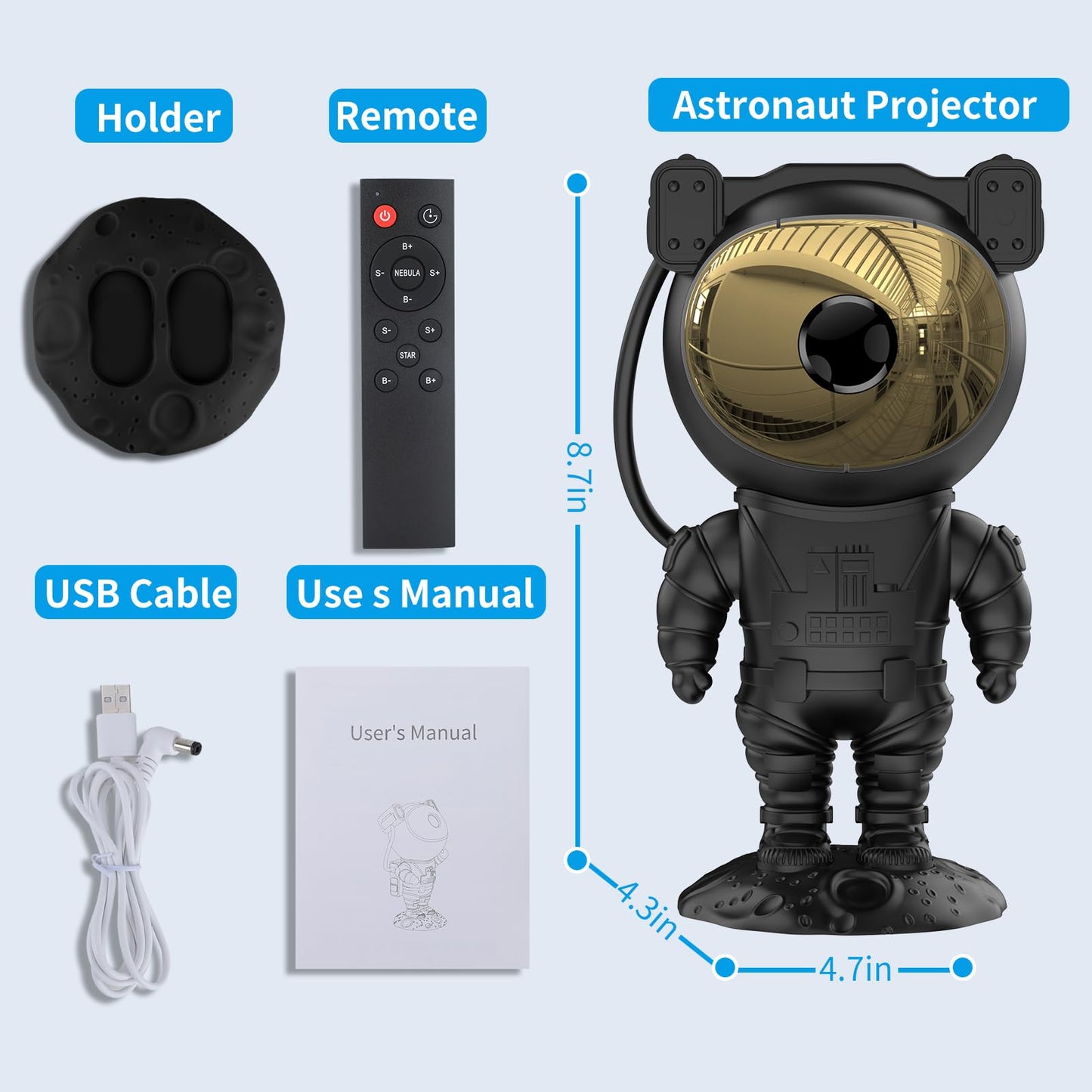 Projecteur d'étoiles pour astronautes avec minuterie et télécommande
